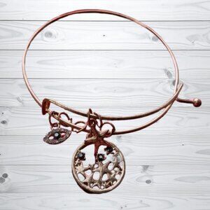 Gold Bohemian Bangle Bracelet Charm Bracelet Adjustable New Without Tags